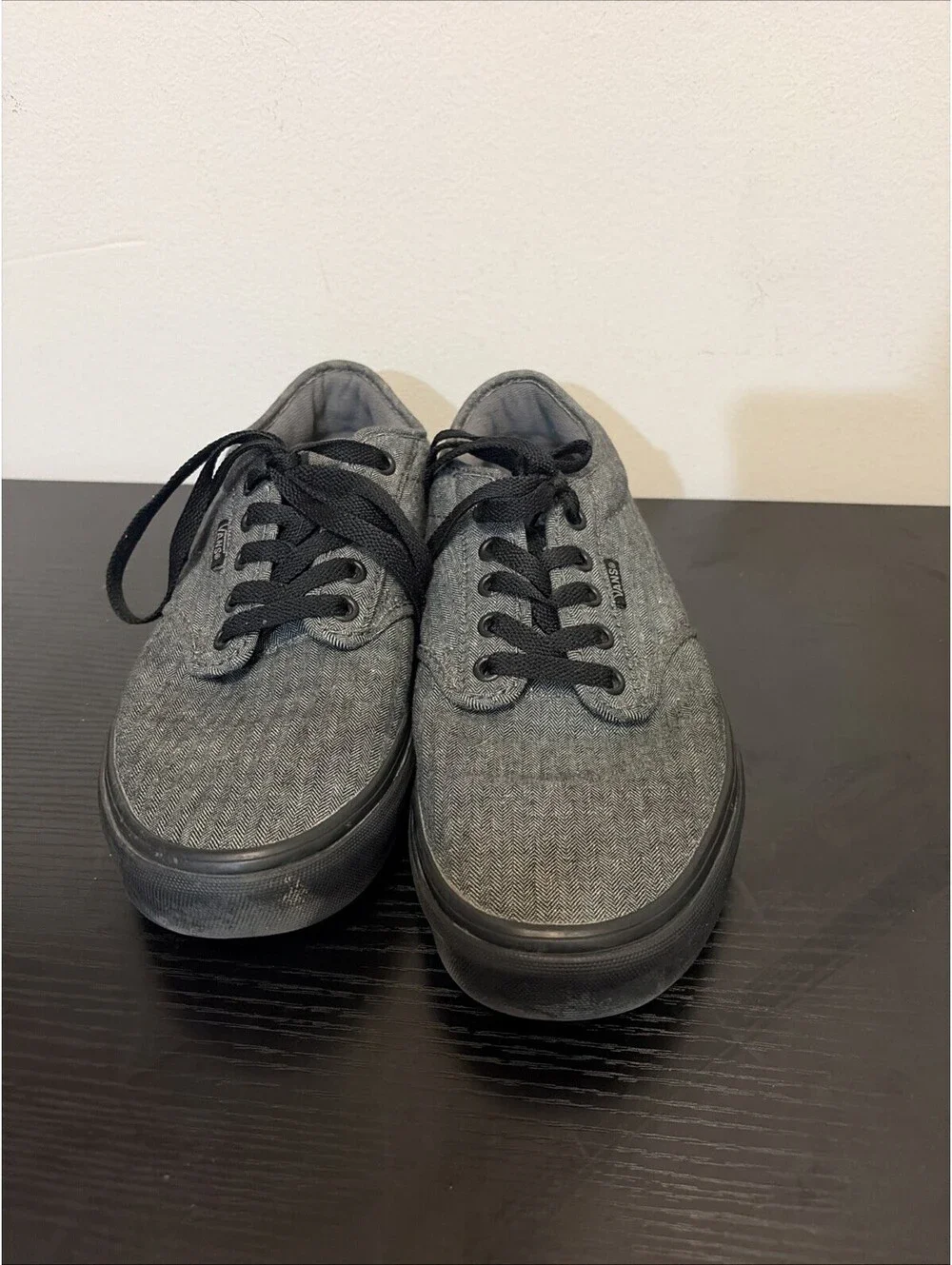 VANS ~ mens charcoal gray black Canvas Sneaker Shoes ~ Size 8